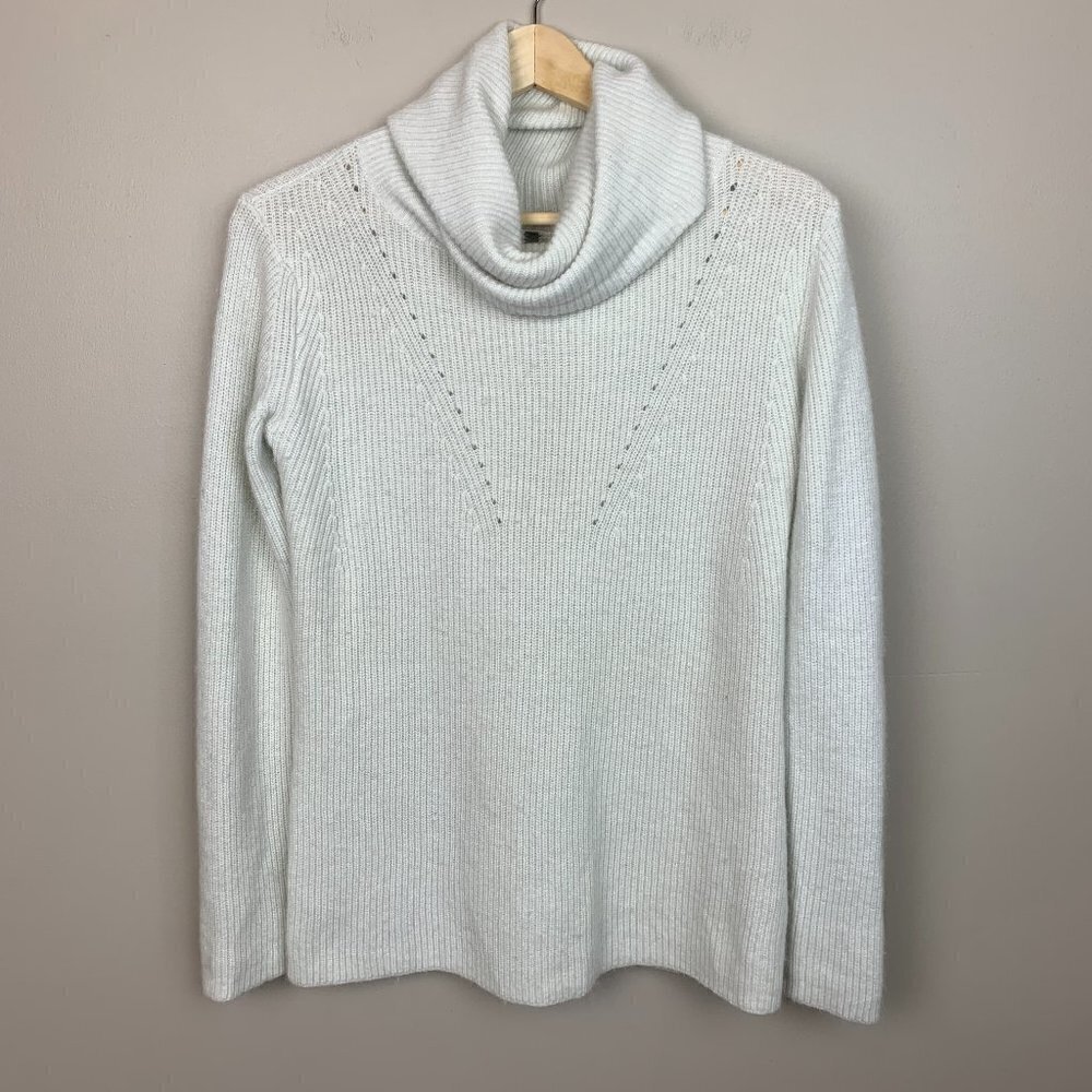Gap Pure Cowl Neck Ivory Colored Angora Blend Sweater XS